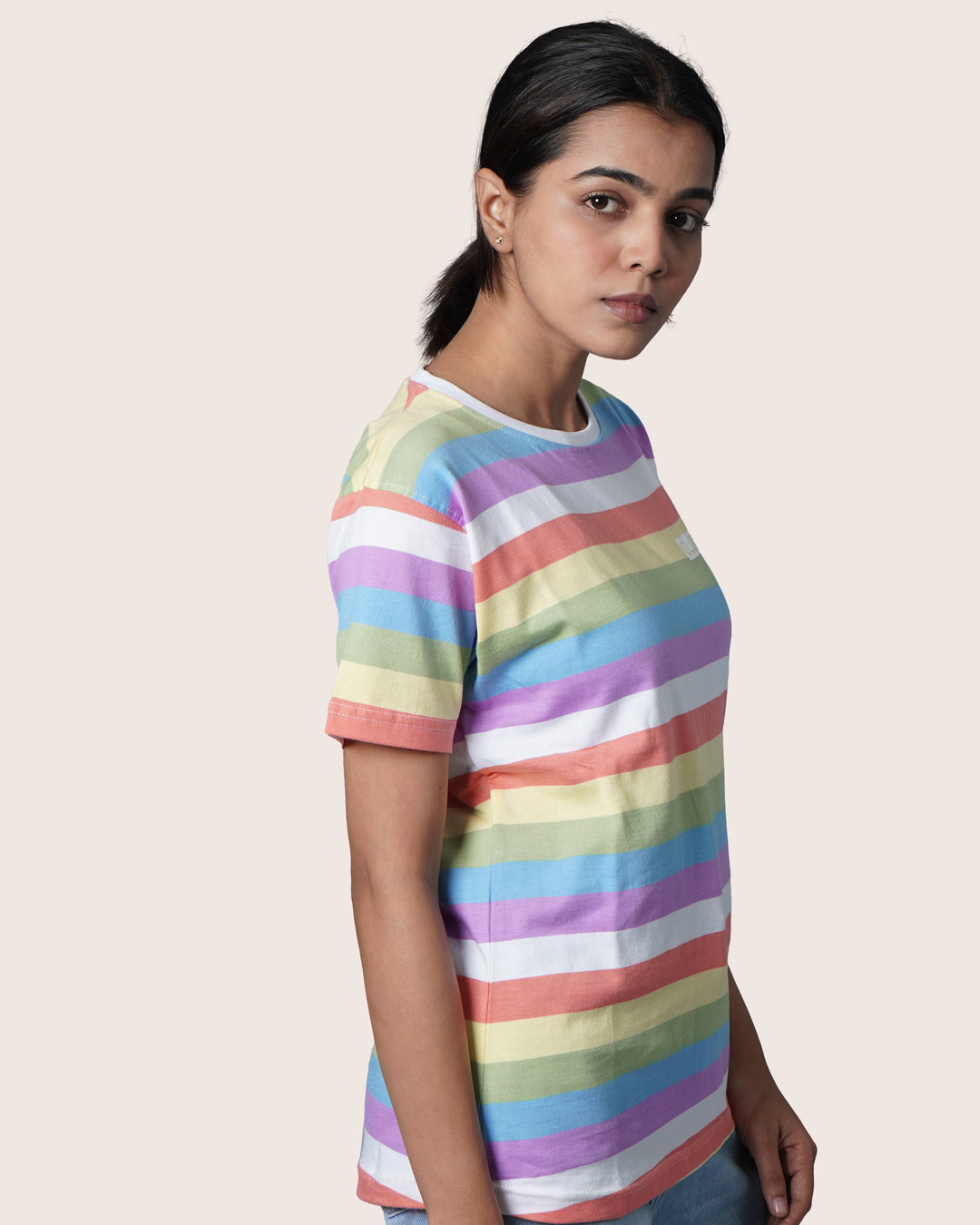 Feathersoft Home Comfort Women's Crewneck T-Shirt: Rainbow Sky